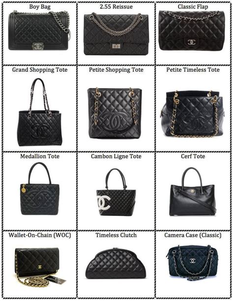 chanel bags design|different styles of chanel bags.